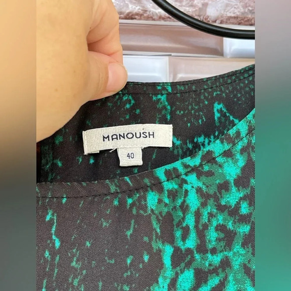 Manoush emerald snake skin print silk dress size 40/8 - Picture 3 of 12